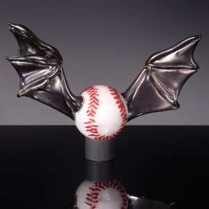 Furnace Sculpted Glass</br>4 x 11.5 x 10” with stand</br>2020