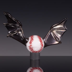 Furnace Sculpted Glass</br>4 x 11.5 x 10” with stand</br>2020