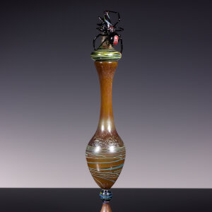 Torchworked Glass</br>3 x 3 x 14”</br>Halloween 2024