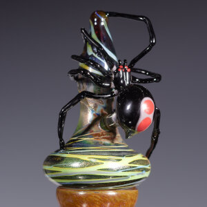 Torchworked Glass</br>3 x 3 x 14”</br>Halloween 2024
