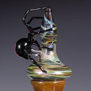 Torchworked Glass</br>3 x 3 x 14”</br>Halloween 2024